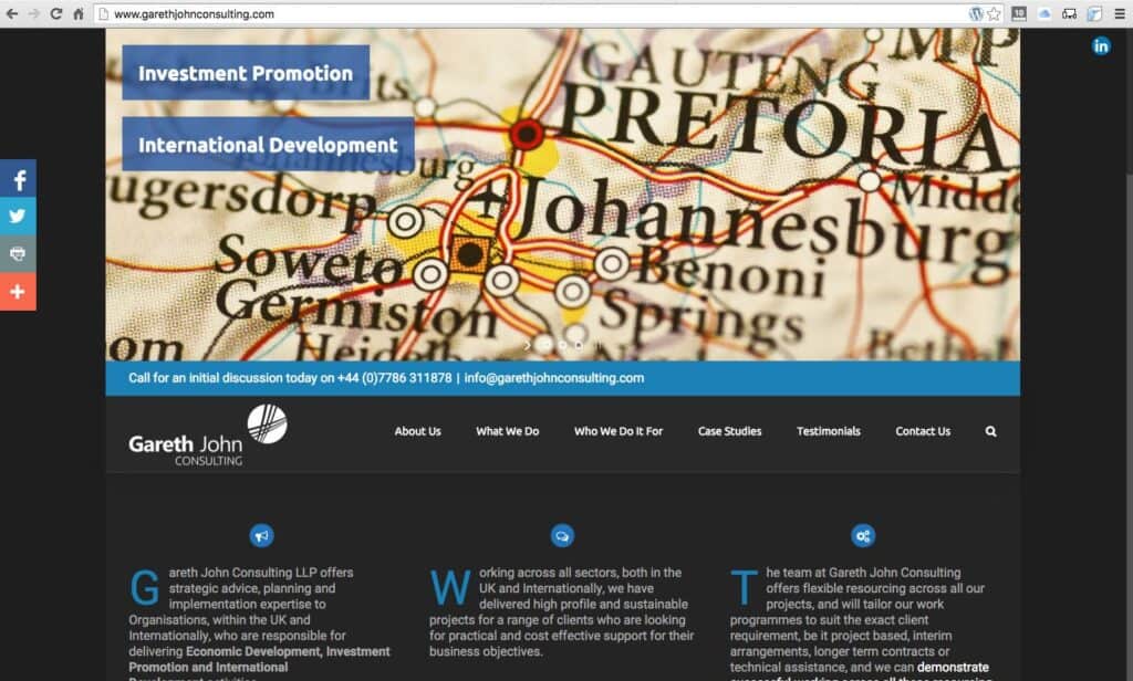 Gareth John Consulting New Site and Identity